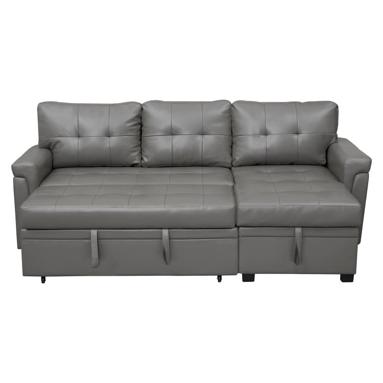 Perry Modern Reversible Sectional Sofa with Storage Chaise, Pullout Sleeper Sofa Couch Bed for Living Room