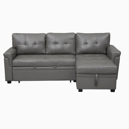Perry Modern Reversible Sectional Sofa with Storage Chaise, Pullout Sleeper Sofa Couch Bed for Living Room