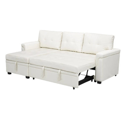 Perry Modern Reversible Sectional Sofa with Storage Chaise, Pullout Sleeper Sofa Couch Bed for Living Room