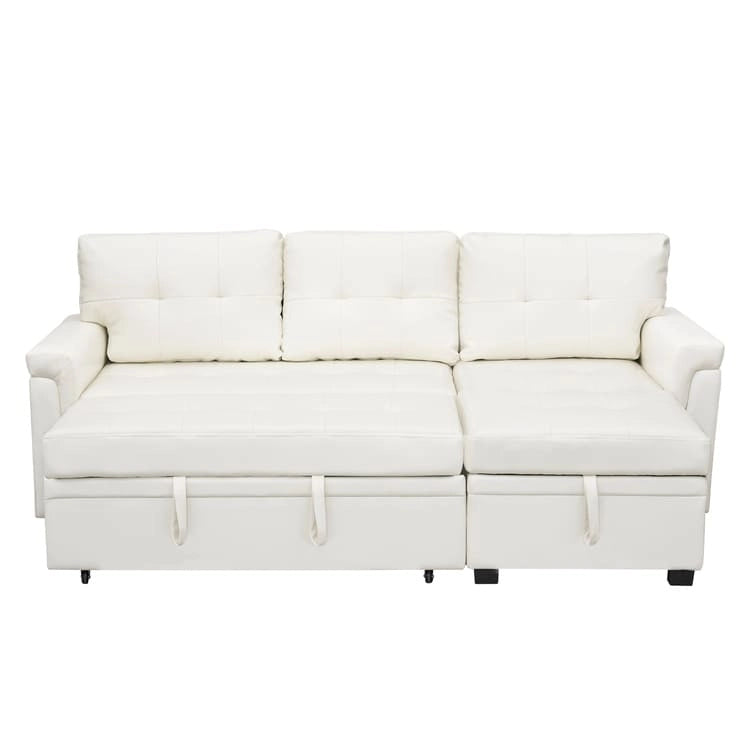 Perry Modern Reversible Sectional Sofa with Storage Chaise, Pullout Sleeper Sofa Couch Bed for Living Room