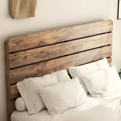 Wooden Platform Bed Frame with Headboard & Large Under Bed Storage