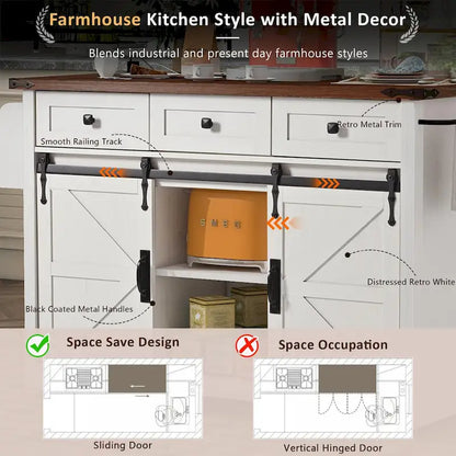 Kitchen Island with Power Outlet and Drop Leaf tabletop by Harper&Bright Designs