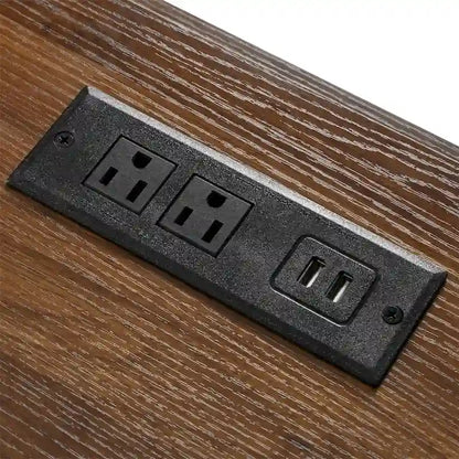 Kitchen Island with Power Outlet and Drop Leaf tabletop by Harper&Bright Designs