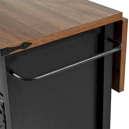 Kitchen Island with Power Outlet and Drop Leaf tabletop by Harper&Bright Designs