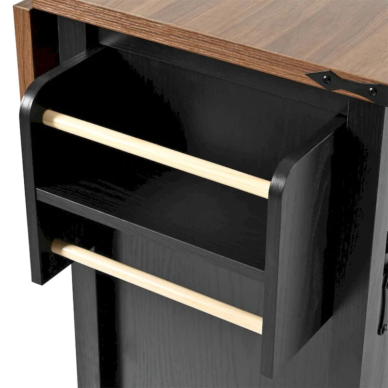 Kitchen Island with Power Outlet and Drop Leaf tabletop by Harper&Bright Designs