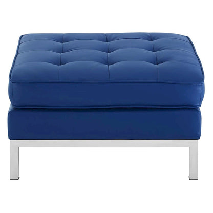 Loft Tufted Vegan Leather Ottoman