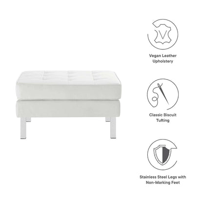 Loft Tufted Vegan Leather Ottoman