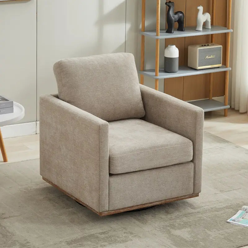 Mid Century Modern Swivel Accent Chair, 360 Degree Swivel Armchair For Living Room, Bedroom