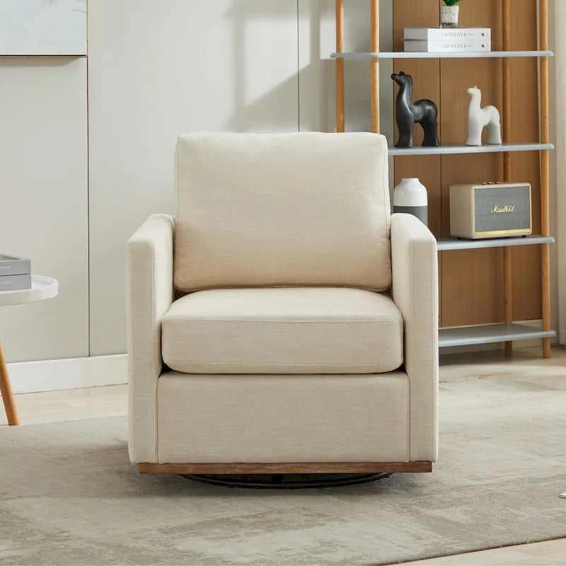 Mid Century Modern Swivel Accent Chair, 360 Degree Swivel Armchair For Living Room, Bedroom