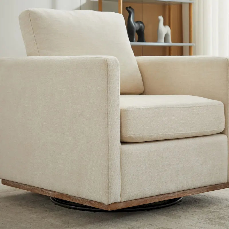 Mid Century Modern Swivel Accent Chair, 360 Degree Swivel Armchair For Living Room, Bedroom