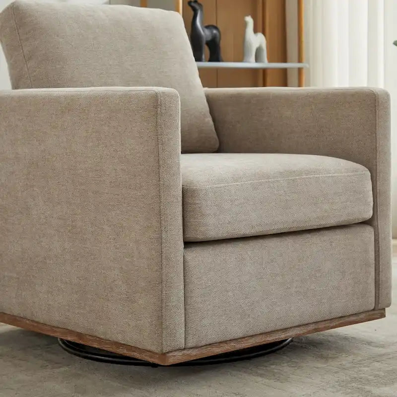Mid Century Modern Swivel Accent Chair, 360 Degree Swivel Armchair For Living Room, Bedroom