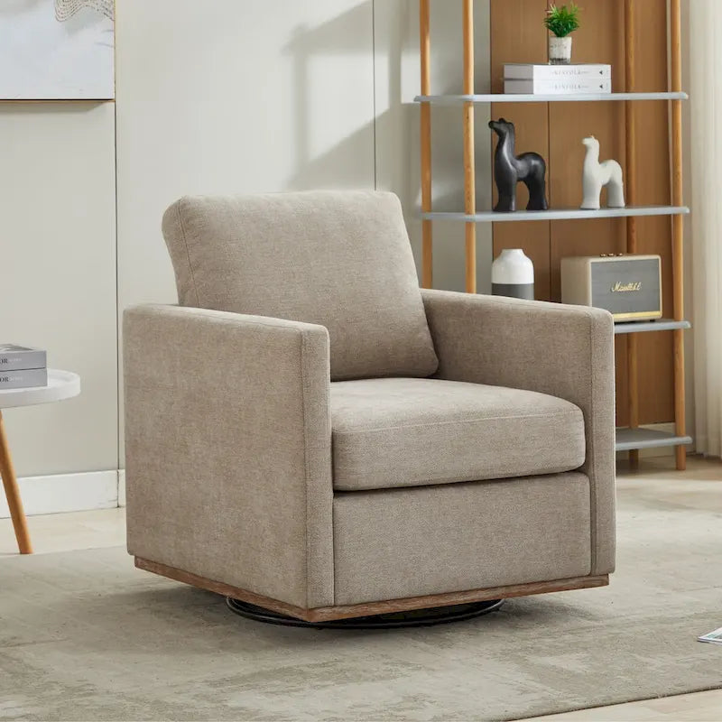 Mid Century Modern Swivel Accent Chair, 360 Degree Swivel Armchair For Living Room, Bedroom