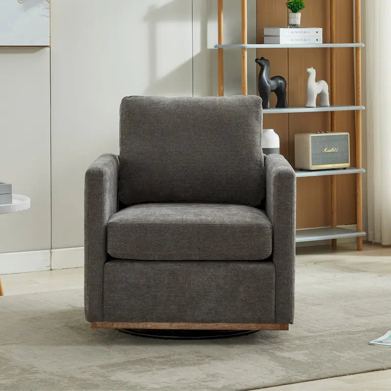 Mid Century Modern Swivel Accent Chair, 360 Degree Swivel Armchair For Living Room, Bedroom