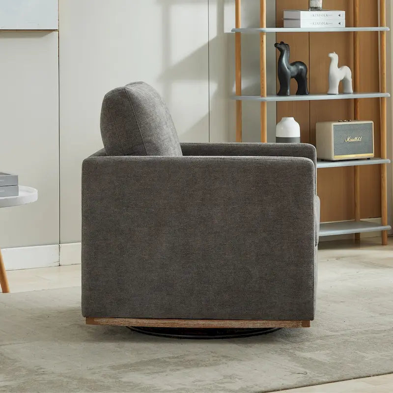 Mid Century Modern Swivel Accent Chair, 360 Degree Swivel Armchair For Living Room, Bedroom