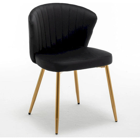 Modern Velvet Accent Chair with Channel-Tufted Design Comfortable and Trendy Armless Seat