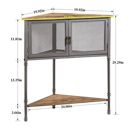 Javlergo Corner Table with Drawer and Storage Shelf - 19.92  x 19.92  x 29.29