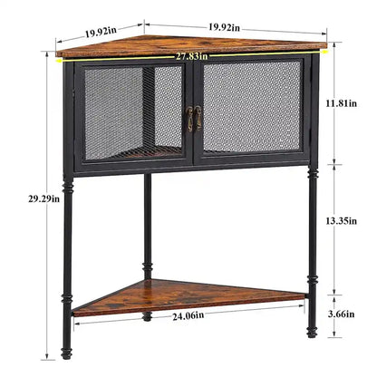 Javlergo Corner Table with Drawer and Storage Shelf - 19.92  x 19.92  x 29.29