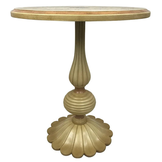 Florentine Hand Painted Wooden Antique Reproduction Accent Round Table