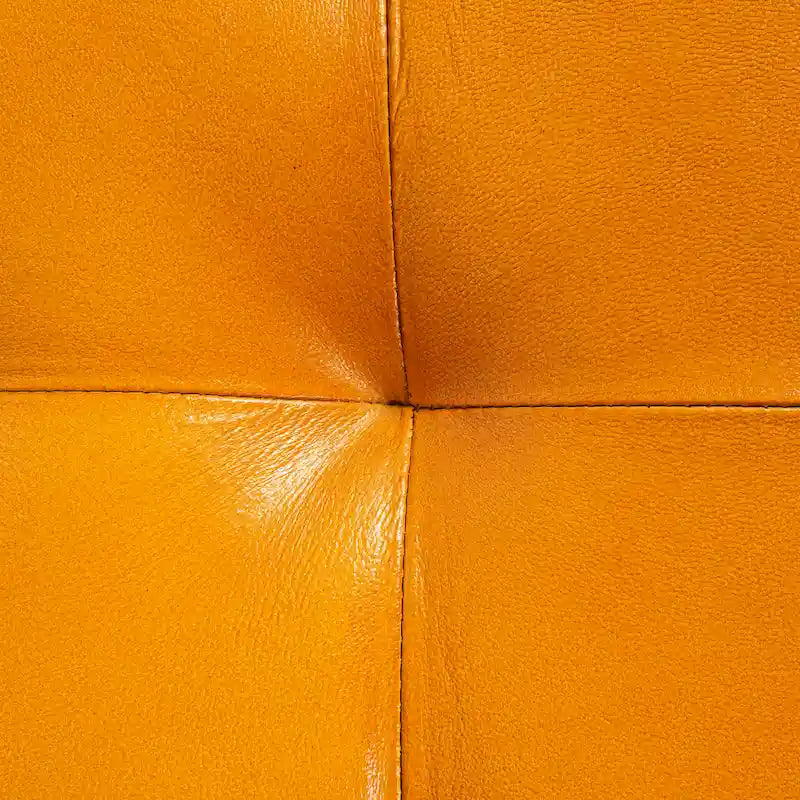 Wood and Goat Leather Bench