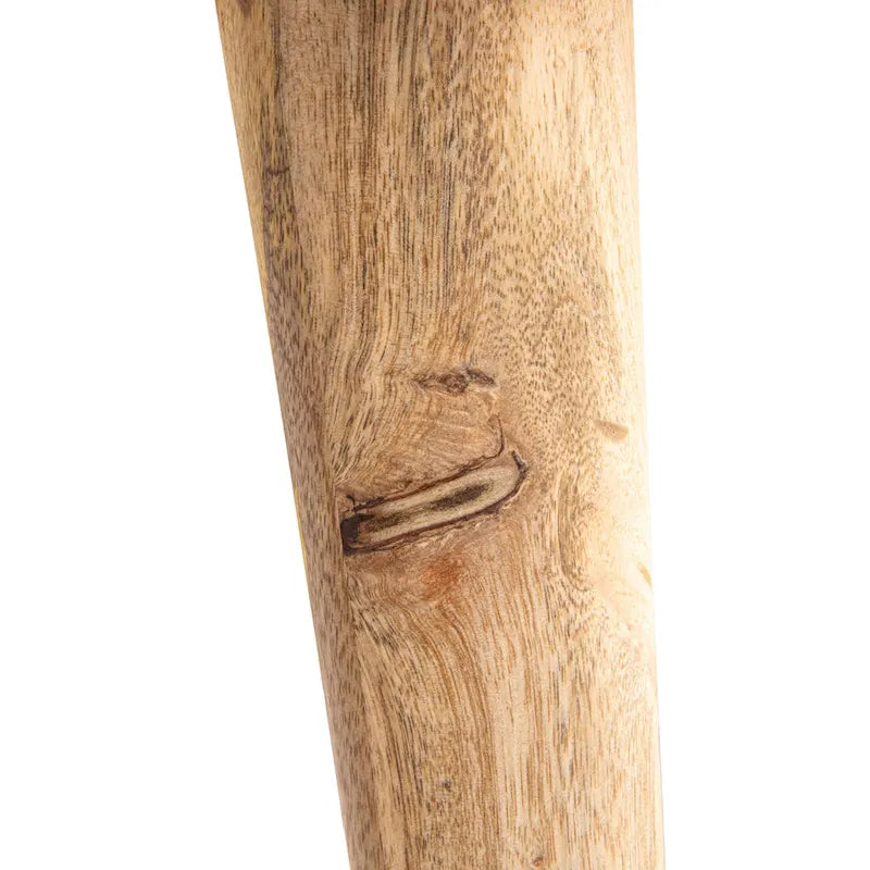 Wood and Goat Leather Bench