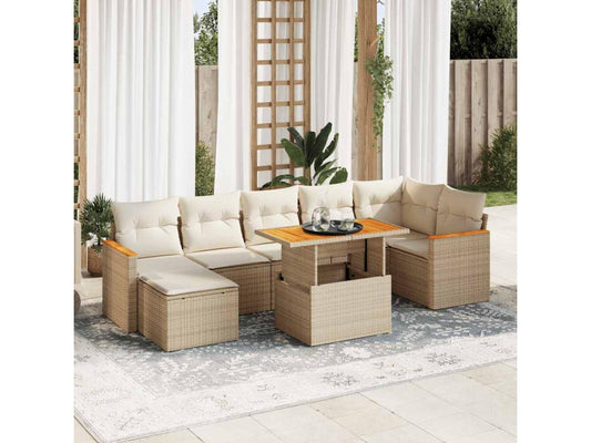 Beige Woven Resin Wicker Outdoor Furniture Set - dlz1766456629295