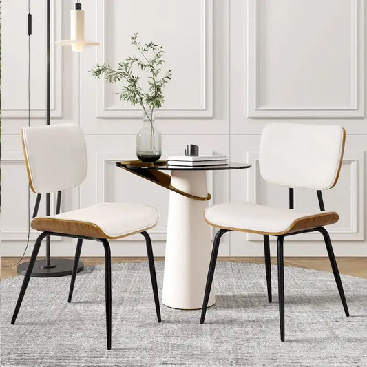 Faux Leather Upholstered Dining Chairs Set of 2/4 - 33.5  H x 17.5  W x 23  D