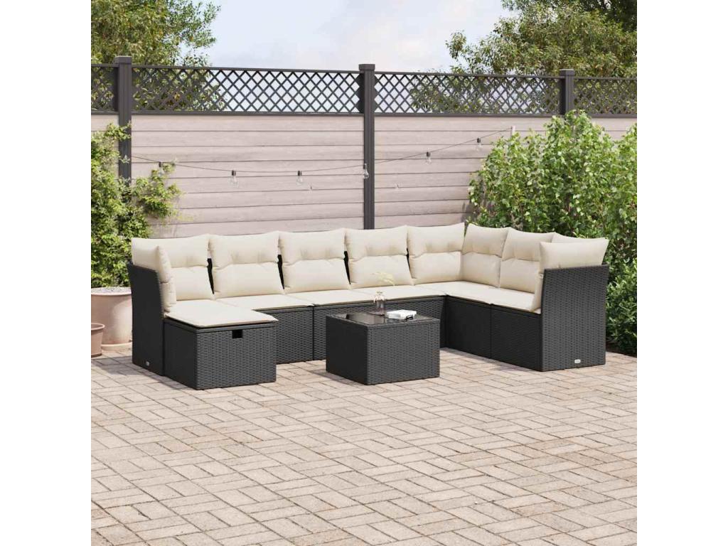 Black Woven Resin Wicker Outdoor Furniture Set