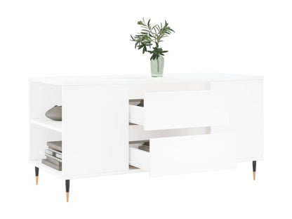 White Engineered Wood Coffee Table, 102 x 44.5 x 50 cm