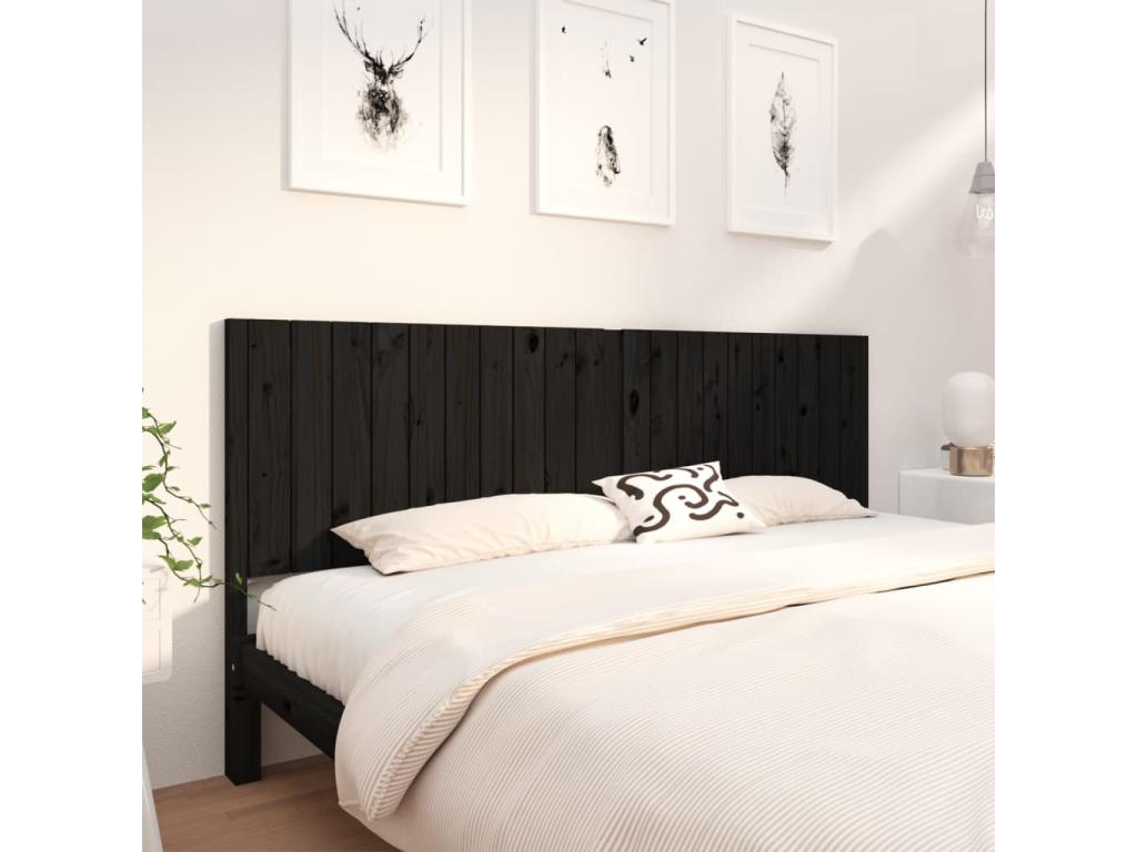 Black Solid Wood Home Furniture, 205.5 x 4 x 100 cm