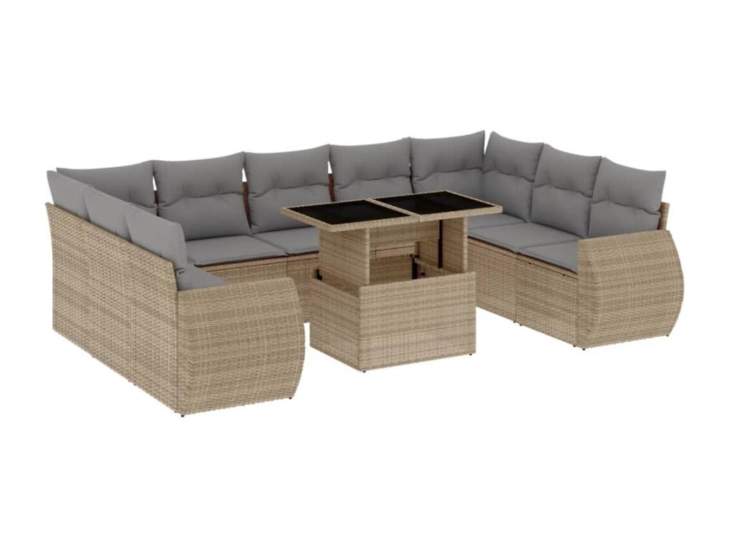 Beige Woven Resin Wicker Outdoor Furniture Set - dlz1766456730360