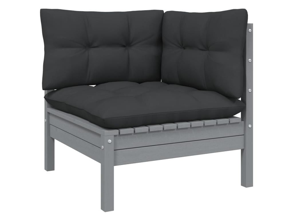 Gray Pine Wood Outdoor Furniture Set