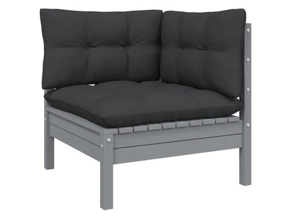 Gray Pine Wood Outdoor Furniture Set