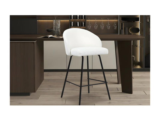 White Boucle Fabric Chair