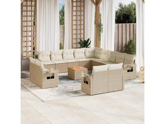 Beige Woven Resin Wicker Outdoor Furniture Set - dlz1766456853680