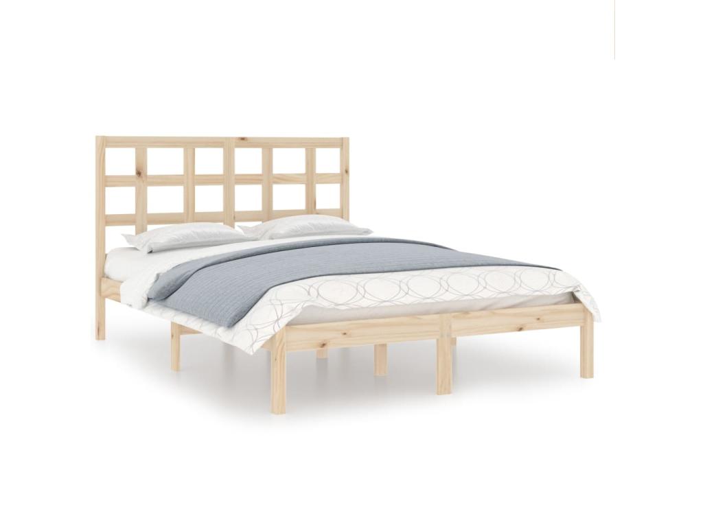 Brown Solid Wood Bed Frame, 160 x 200 cm