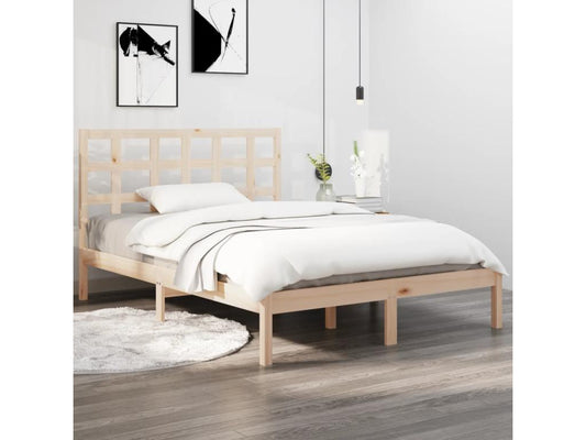 Brown Solid Wood Bed Frame, 160 x 200 cm