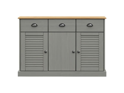 Gray Solid Wood Sideboard, 113 x 40 x 75 cm
