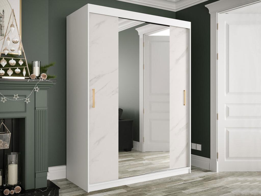 White Marble Wardrobe, 200 x 150 x 62 cm