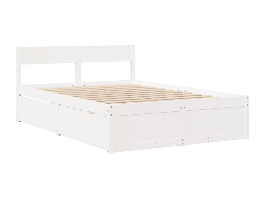 White Pine Wood Bed Frame, 135 x 190 cm