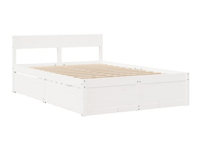 White Pine Wood Bed Frame, 135 x 190 cm
