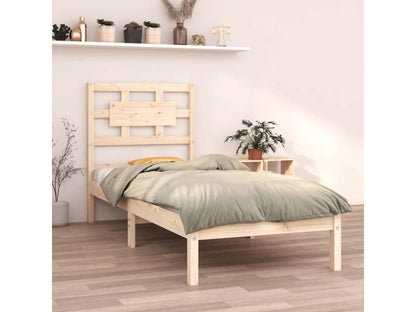 Brown Solid Wood Bed Frame, 75 x 190 cm