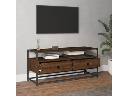 Brown Engineered Wood TV Stand, 100 x 35 x 45 cm