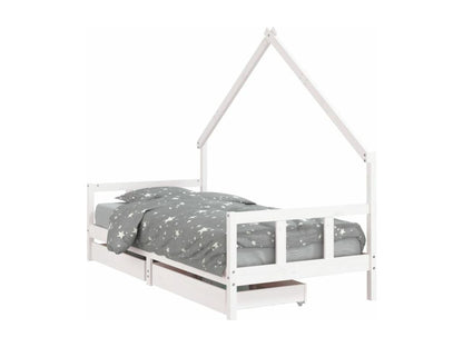White Pine Wood Kids Bed Frame, 90 x 200 cm