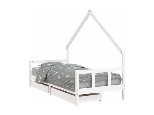 White Pine Wood Kids Bed Frame, 90 x 200 cm