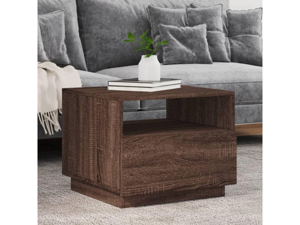 Brown Oak Wood Coffee Table, 50 x 49 x 40 cm