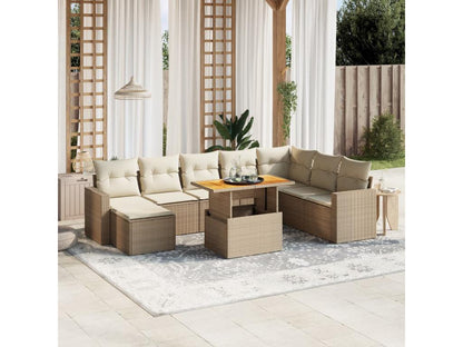 Beige Woven Resin Wicker Outdoor Furniture Set - dlz1766456673027