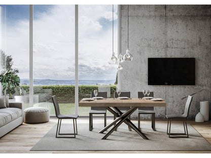 Brown Oak Wood Table, 90 x 180 cm