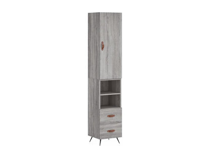 Gray Engineered Wood Sideboard, 34.5 x 34 x 180 cm