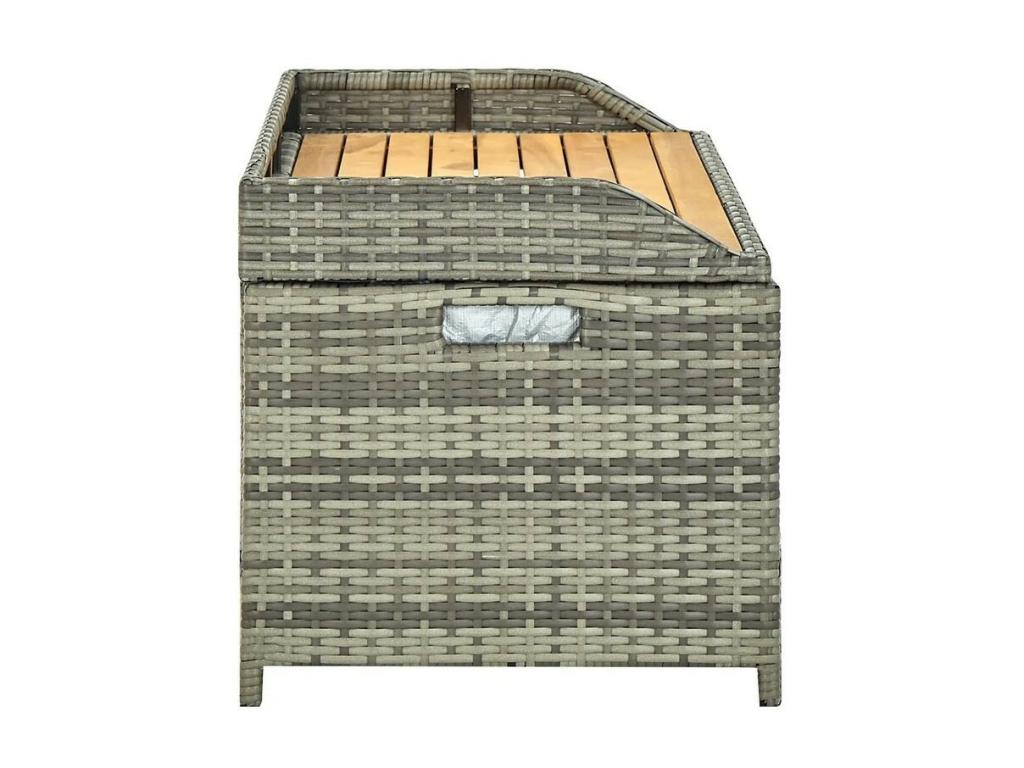 Gray Woven Resin Wicker Bench