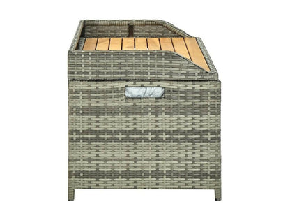 Gray Woven Resin Wicker Bench